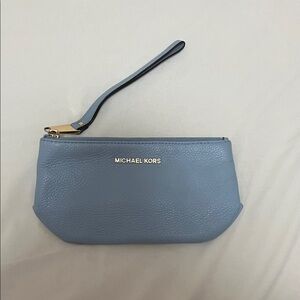 Michael Kors Sky Blue Leather Wristlet